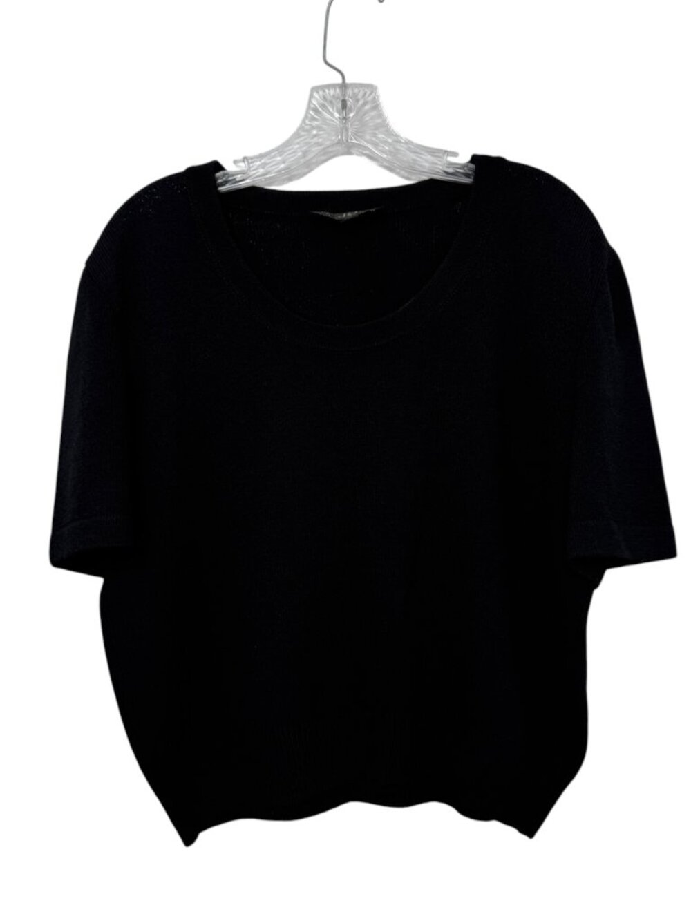 St John Basics Round Neck Short Sleeve Knit Pullover Women's Size L